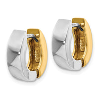 Thumbnail for 14k Two-tone Polished Hinged Hoop Earrings