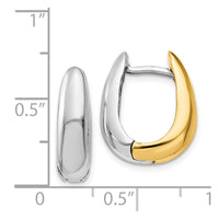 Thumbnail for 14k Two-tone U Shaped Hinged Hoop Earrings
