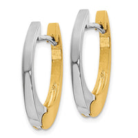 Thumbnail for 14k Two-tone V Shaped Hinged Hoop Earrings