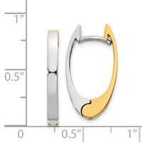 Thumbnail for 14k Two-tone V Shaped Hinged Hoop Earrings