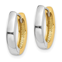 Thumbnail for 14k Two-tone Round Hinged Hoop Earrings
