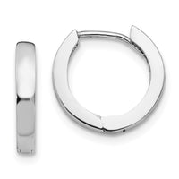 Thumbnail for 14k White Gold Round Hinged Hoop Earrings