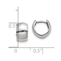 Thumbnail for 14k White Gold Round Hinged Hoop Earrings