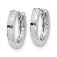 Thumbnail for 14k White Gold Round Hinged Hoop Earrings