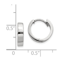 Thumbnail for 14k White Gold Round Hinged Hoop Earrings