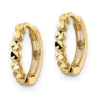 Thumbnail for 14k Diamond-cut 2x12mm Hinged Hoop Earrings