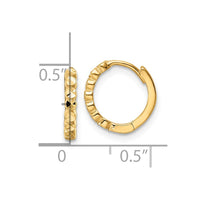 Thumbnail for 14k Diamond-cut 2x12mm Hinged Hoop Earrings