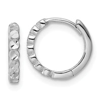 Thumbnail for 14k Diamond-cut 2x12mm Hinged Hoop Earrings