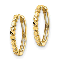 Thumbnail for 14k Diamond-cut 2x16mm Hinged Hoop Earrings