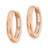 Thumbnail for 14k Polished Faceted 2x14mm Hinged Hoop Earrings