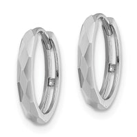 Thumbnail for 14k Polished Faceted 2x14mm Hinged Hoop Earrings