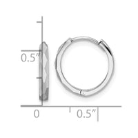 Thumbnail for 14k Polished Faceted 2x14mm Hinged Hoop Earrings