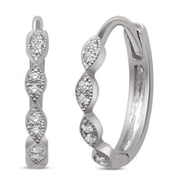 Thumbnail for 14K White Gold 1/10 Ct.Tw. Diamond  Stackable Hoop Earrings