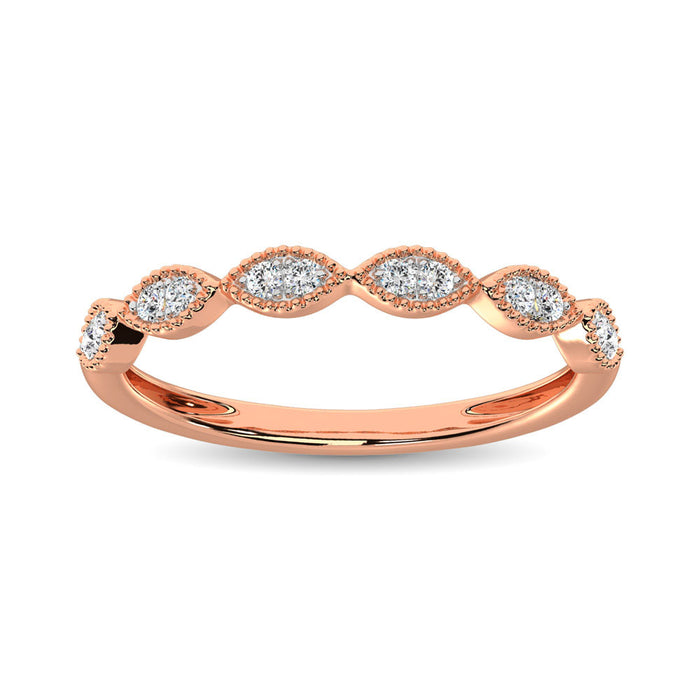 Diamond 1/6 Ct.Tw. Stack Band in 10K Rose Gold