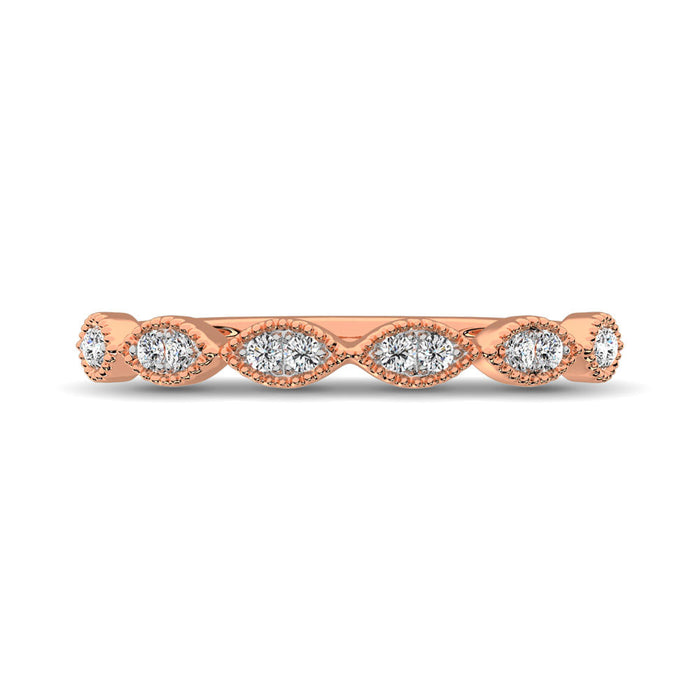 Diamond 1/6 Ct.Tw. Stack Band in 10K Rose Gold