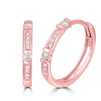 Thumbnail for 14K Rose Gold 1/6 Ct.Tw. Diamond Stackable Hoop Earrings