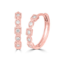 Thumbnail for 14K Rose Gold 1/8 Ct.Tw. Diamond Stackable Hoop Earrings