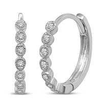 Thumbnail for 14K White Gold 1/10 Ct.Tw. Diamond  Stackable Hoop Earrings