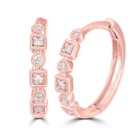 Thumbnail for 14K Rose Gold 1/10 Ct.Tw. Diamond Stackable Hoop Earrings