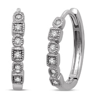 Thumbnail for 14K White Gold 1/10 Ct.Tw. Diamond  Stackable Hoop Earrings