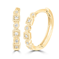 Thumbnail for 14K Yellow Gold 1/10 Ct.Tw. Diamond  Stackable Hoop Earrings