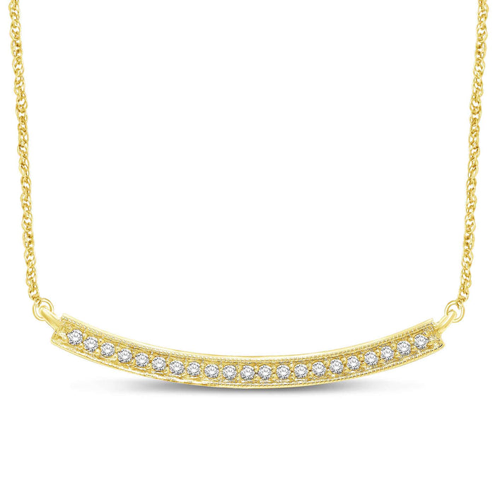 14K Yellow Gold 1/6 Ct.Tw. Diamond Stackable Necklace