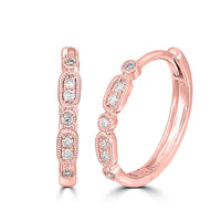 Thumbnail for 14K Rose Gold 1/10 Ct.Tw. Diamond Stackable Hoop Earrings