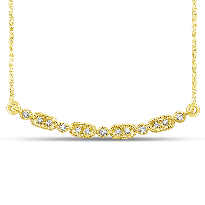 14K Yellow Gold 1/10 Ct.Tw. Diamond Stackable Necklace