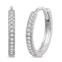 Thumbnail for 14K White Gold 1/6 Ct.Tw. Diamond Stackable Hoop Earrings