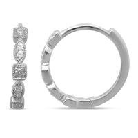 Thumbnail for 14K White Gold 1/8 Ct.Tw. Diamond  Stackable Hoop Earrings