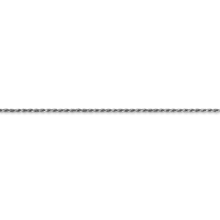14k WG 1.15mm Diamond-cut Machine-made Rope Chain