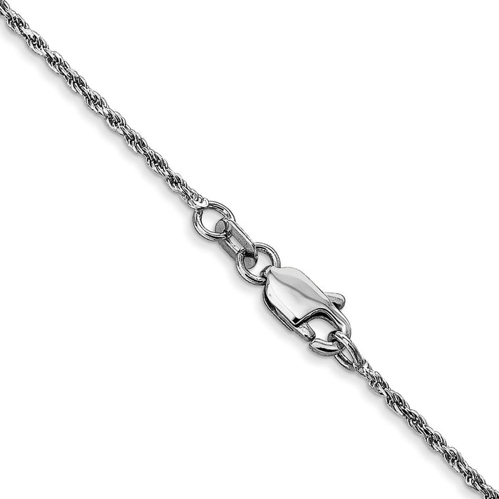 14k WG 1.15mm Diamond-cut Machine-made Rope Chain