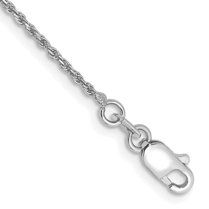 14k WG 1.15mm Diamond-cut Machine-made Rope Chain