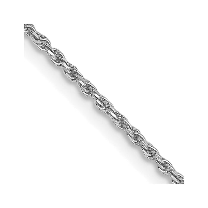 14k WG 1.15mm Diamond-cut Machine-made Rope Chain