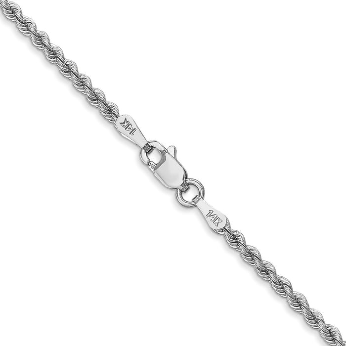 14k WG 2.25mm Regular Rope Chain