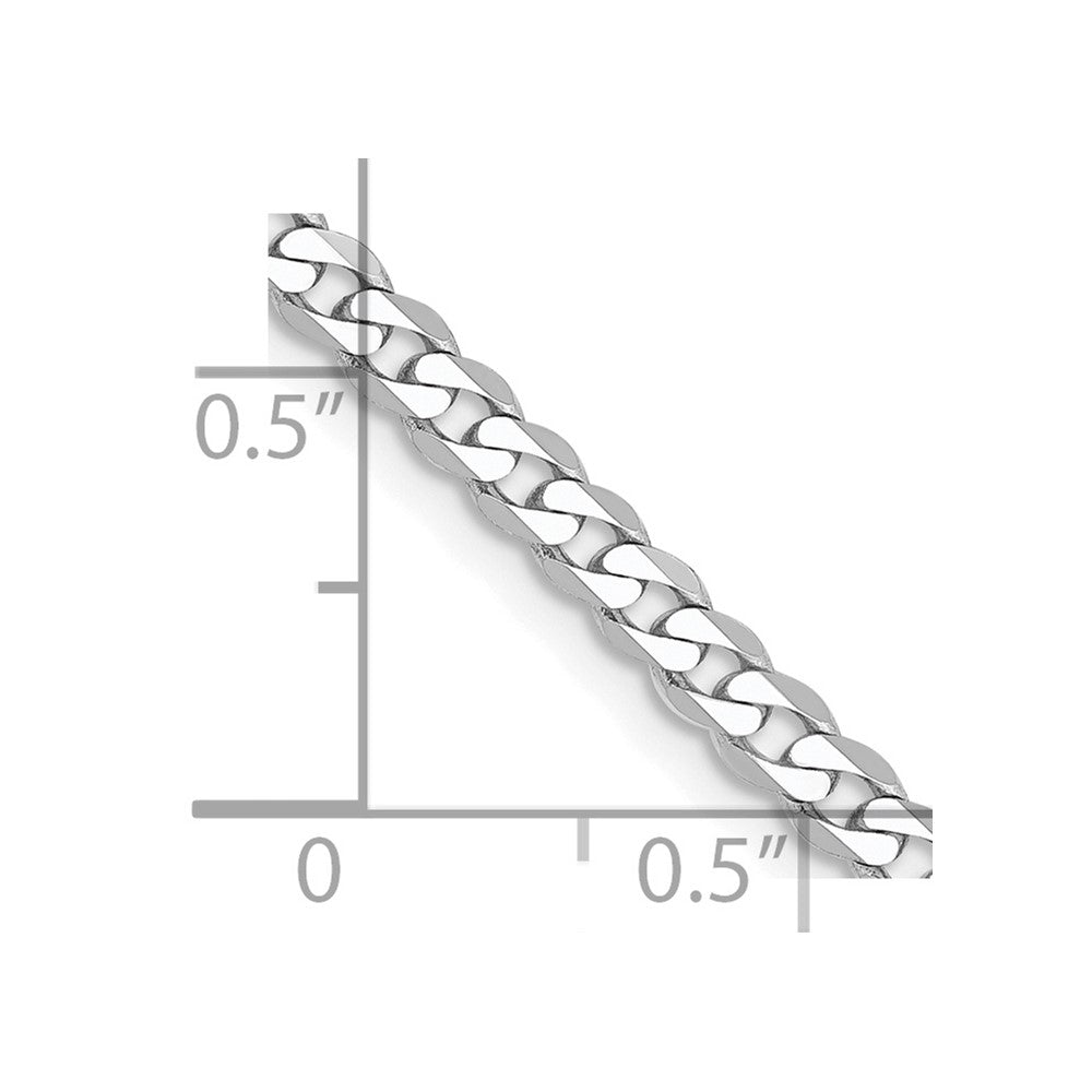 14k WG 2.9mm Flat Beveled Curb Chain