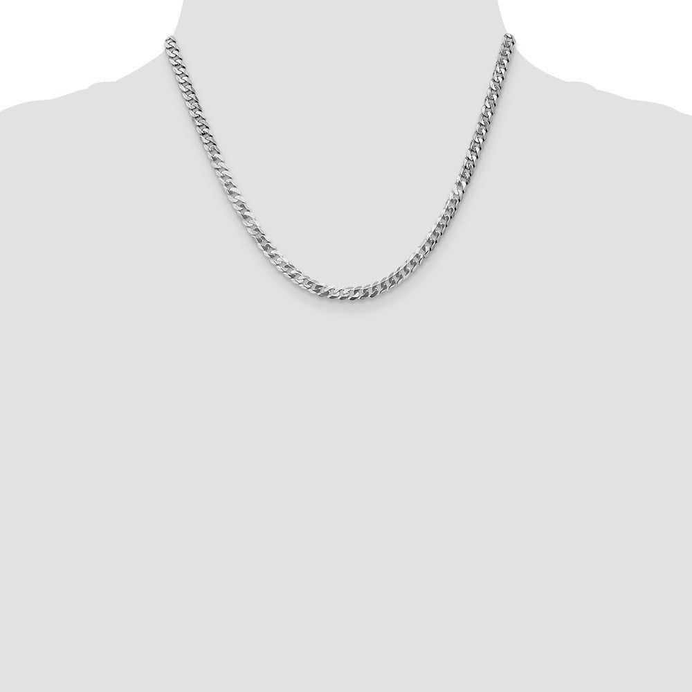 14k WG 4.75mm Flat Beveled Curb Chain
