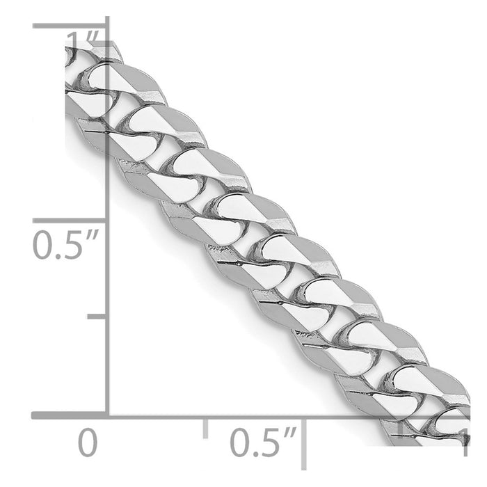 14k WG 5.75mm Flat Beveled Curb Chain