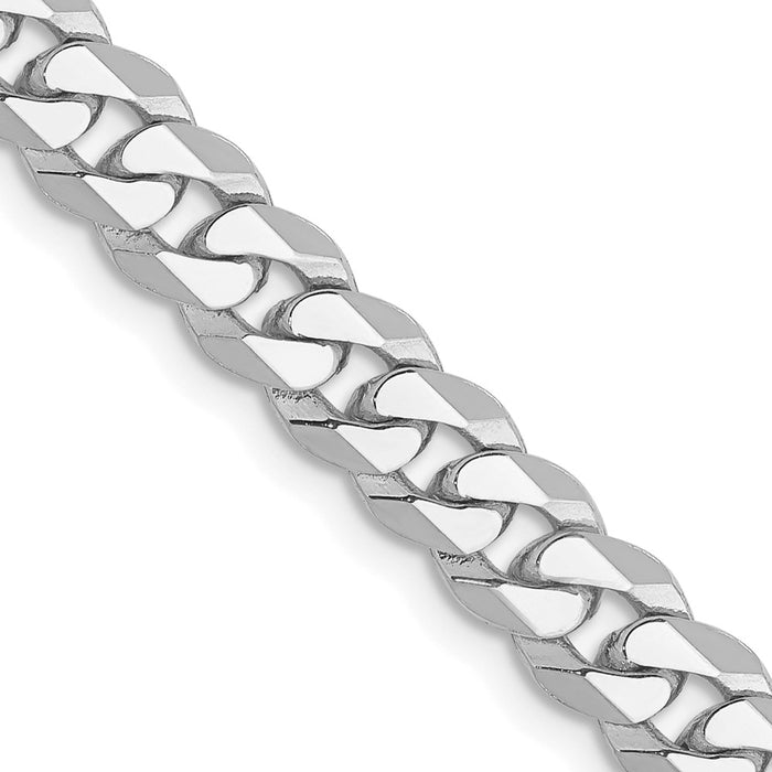 14k WG 5.75mm Flat Beveled Curb Chain