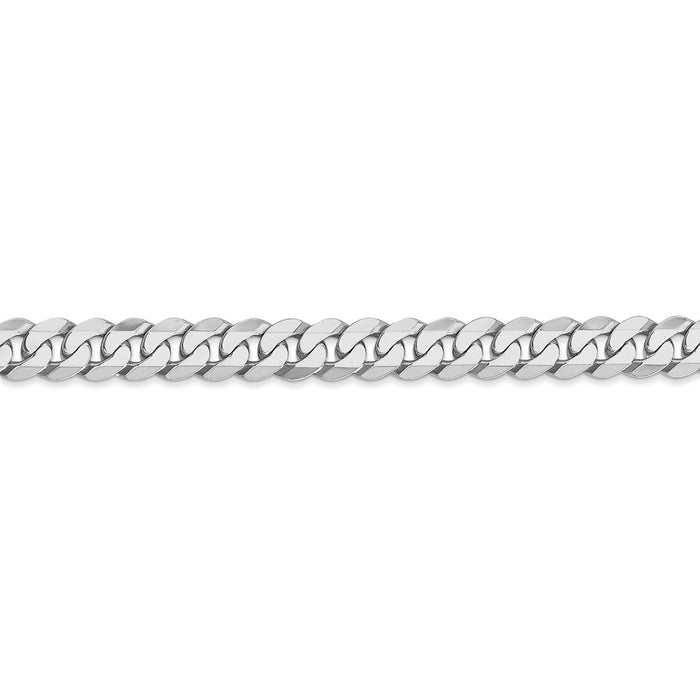 14k WG 6.25mm Flat Beveled Curb Chain