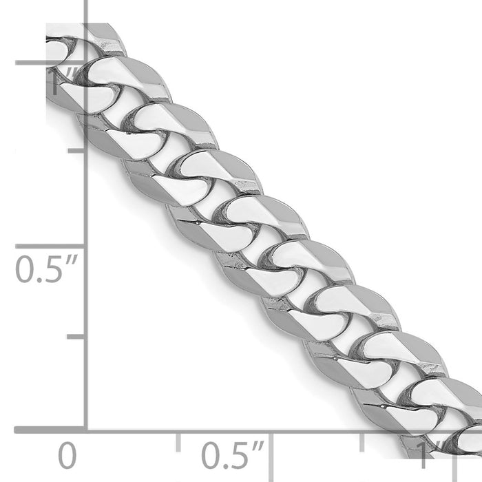 14k WG 6.25mm Flat Beveled Curb Chain