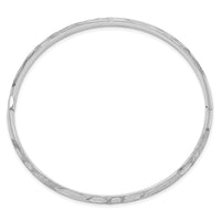 Thumbnail for 14k 3/16 White Gold Florentine Engraved Hinged Bangle