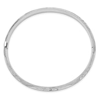 Thumbnail for 14k 4/16 White Gold Florentine Engraved Hinged Bangle