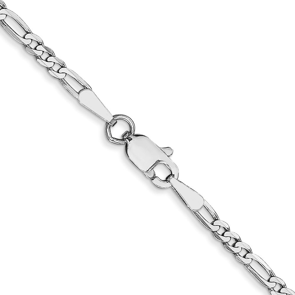 14k WG 2.25mm Flat Figaro Chain