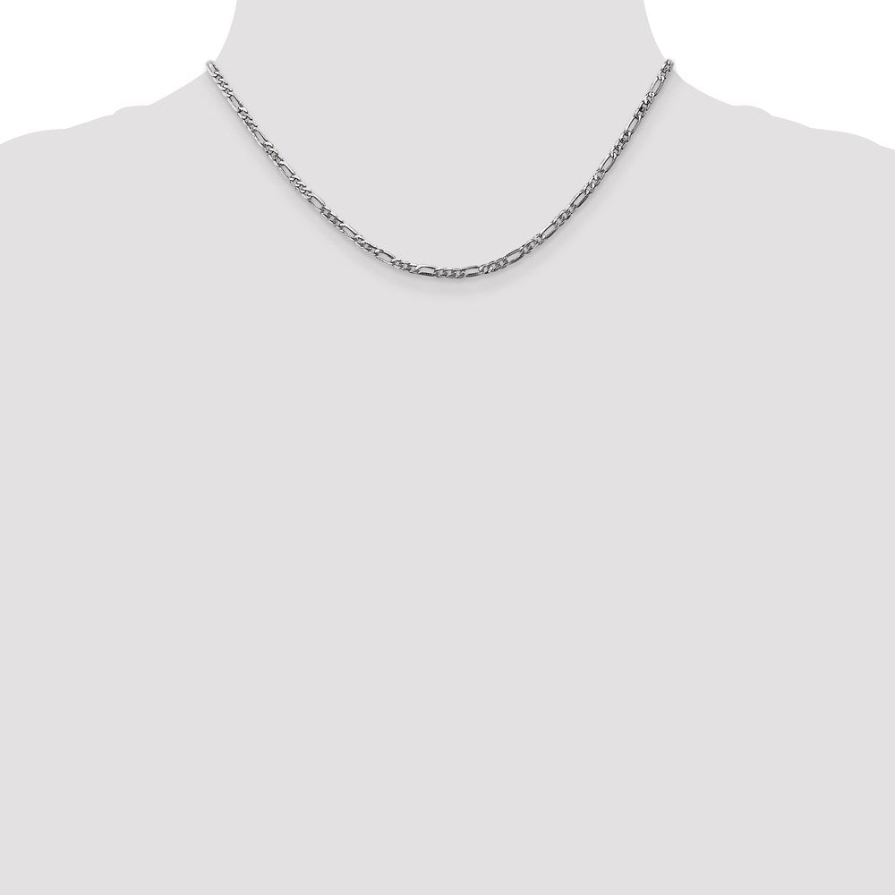 14k WG 2.75mm Flat Figaro Chain