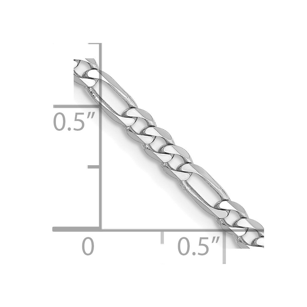 14k WG 3mm Flat Figaro Chain