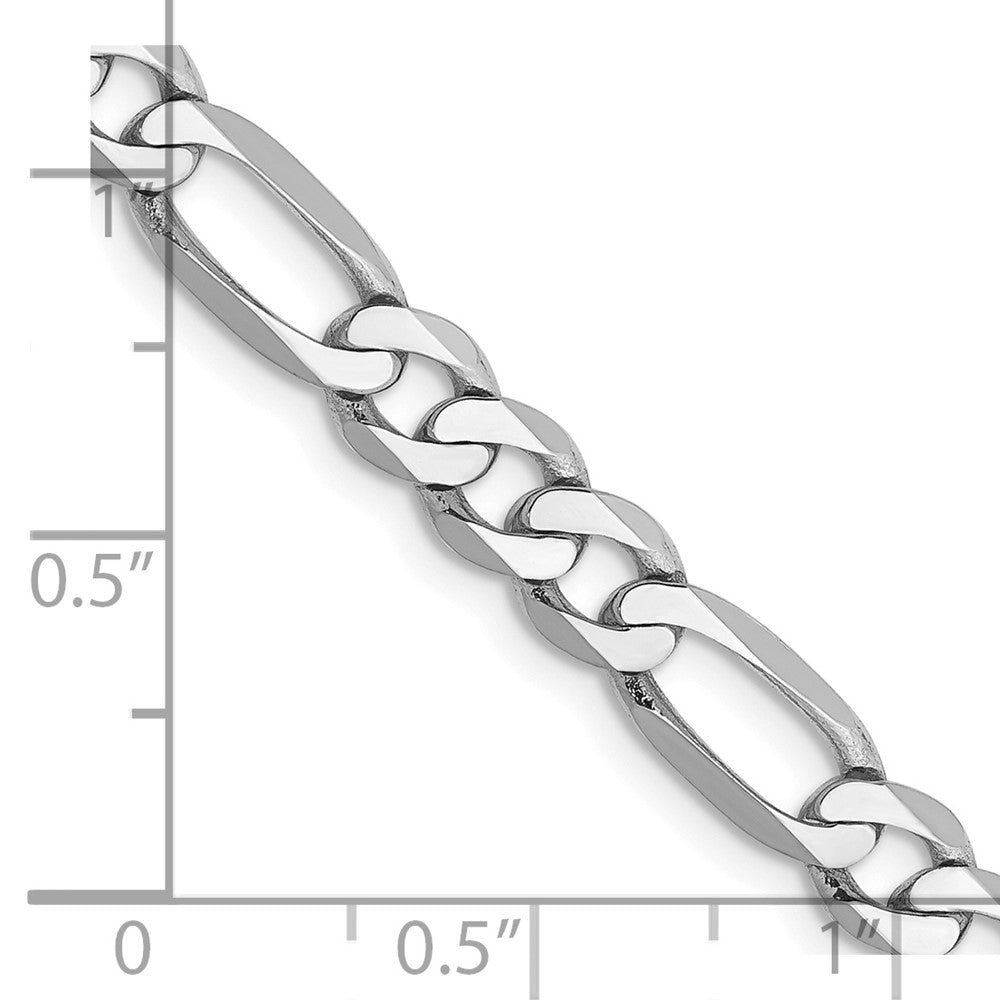 14k WG 5.5mm Flat Figaro Chain