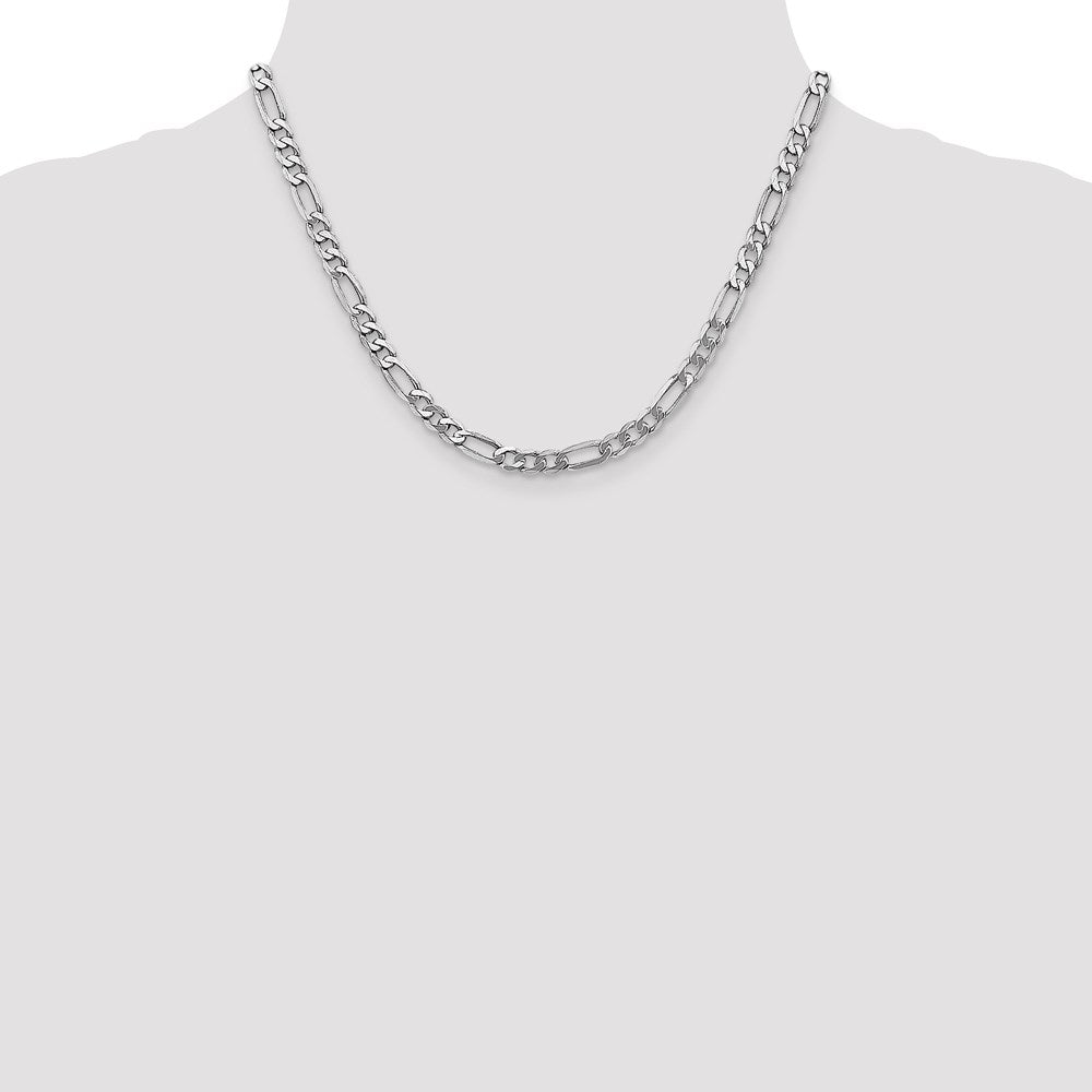 14k WG 5.5mm Flat Figaro Chain