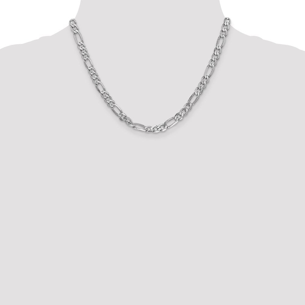 14k WG 6mm Flat Figaro Chain