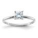 14kw 1/2ct. D E F Pure Light Cushion Moissanite Solitaire Ring